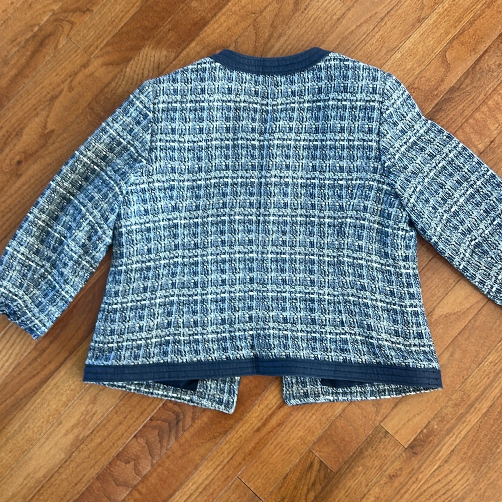 Talbots Chambray Trim Tweed blazer - Picture 9 of 12
